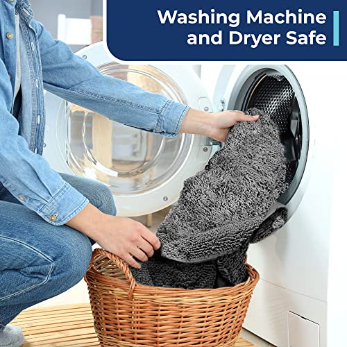 Muddy Mat Chenille Bathroom Rugs Quick Dry Microfiber Mats Non Slip Washable, Extra Thick, Soft and Highly Absorbent Bath Mats for Bathroom, Kitchen, and Shower Floor - Atlantic Blue Small 28"X18"