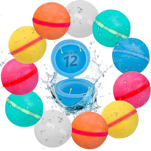 LEGACY KIDS Light Up Bath Toys For Kids Ages 4-8, Reusable water balloons For Kids, Water Balloons Quick Fill, Refillable Water Balloons For Kids, Magnetic, Reuse Water Balloons, Silicone (LED Light)