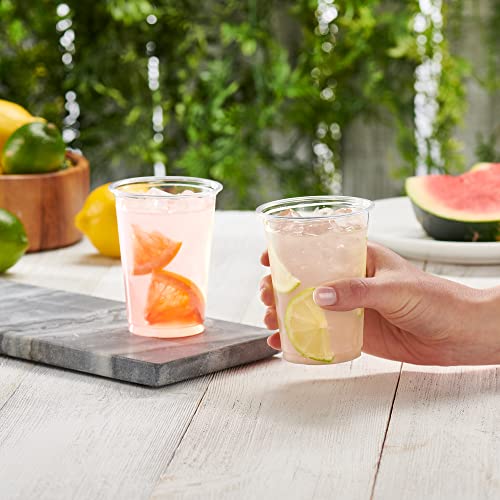 Comfy Package [10 oz. - 100 Pack Crystal PET Clear Plastic Cups for Party - Ideal for Cold Beverages, Smoothies, and Parties