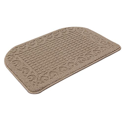 COSY HOMEER 32X20 Inch Anti Fatigue Kitchen Rug Mats are Made of 100% Polypropylene Half Round Rug Cushion Specialized in Anti Slippery and Machine Washable (Grey 2pcs)