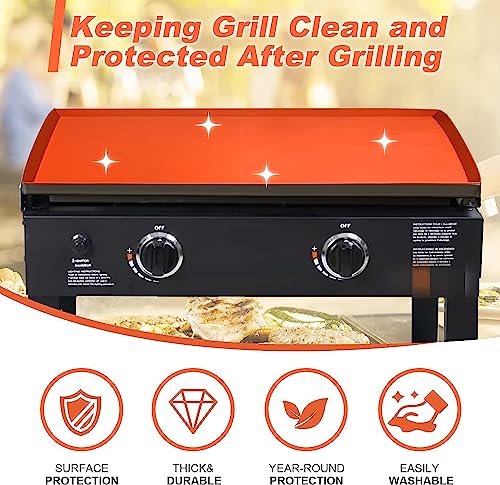 17" Griddle Mat Silicone for Blackstone, Griddle Silicone Protective Mat Cover,Heavy Duty Food Grade Silicone Grill Cover,Protect Your Grill from Rodents,Insects,Debris and Rust(Orange 17inch)