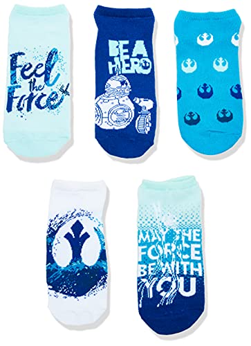 STAR WARS Star Wars Women's 5 Pack No Show Socks, Blue, 9-11 (4F0004)