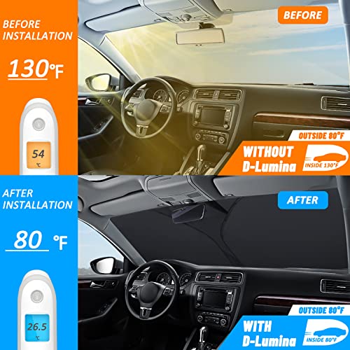 D-Lumina Windshield Sun Shade for 2010-2023 Toyo-ta 4Runner Accessories, Foldable Front Window Sunshade Sun Visor Protector Block UV Rays Heat, Upgraded 3 Layers 240T Material