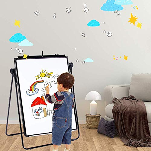 VIZ-PRO Double-Sided U-Stand Whiteboard, Magnetic Portable Dry Erase Easel Board, 28 X 36 Inches