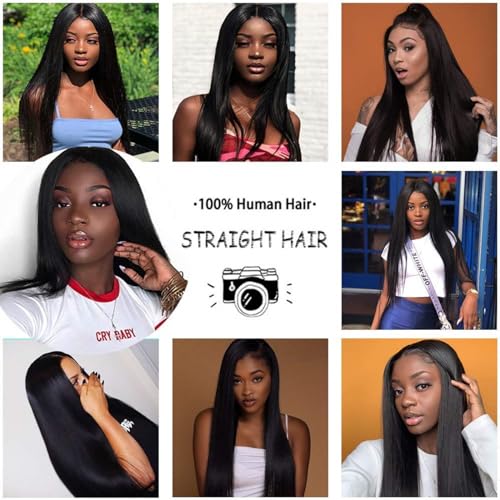 4x4 Lace Front Wigs Human Hair Pre Plucked with Baby Hair 150% Density 34 Inch Body Wave Brazilian Virgin Frontal Human Hair Wigs 4x4 Glueless HD Lace Closure Wig Human Hair for Women