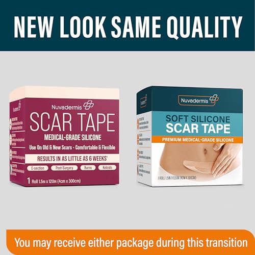 NUVADERMIS Clear Silicone Scar Tape for Surgical Scars - 120" x 1.5" Roll - Extra Long Scar Sheets for C-Section, Tummy Tuck, Keloid, and Surgical Scars - Reusable Medical Grade Silicone Scar Tape