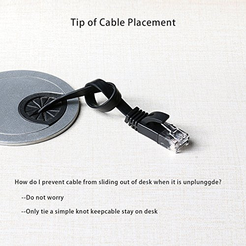 Cat 6 Ethernet Cable 35 ft, Outdoor&Indoor 10Gbps Support Cat8 Cat7 Network, Flat Internet RJ45 LAN Patch Cords, Cat6 Fast Speed Computer Wire with Clips for Router, Modem, PS4/5, Xbox, Gaming, Black