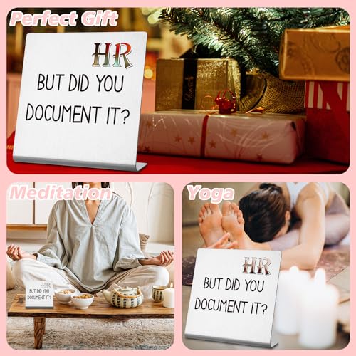 HR Gifts Funny Office Desk Decor Gifts for Women Men Coworker, I'm Not Like Regular HR I'm Cool HR Home Office Desk Shelf Decorative Sign, DSC13