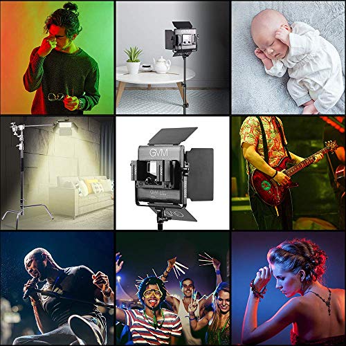 GVM 800D RGB Photography Lighting Kits with 3 Softboxes, 3 Packs Studio Lights with Bluetooth Control, YouTube Video Light with Upgrade18 Lighting Scenes, led Panel Lights for Video Recording