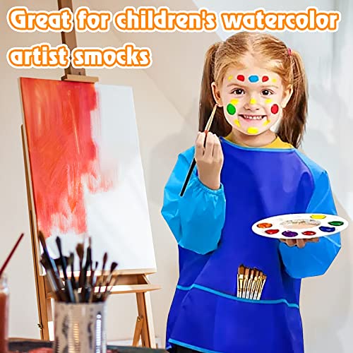 12Pcs Kids Art Smocks Toddler Smocks Waterproof Smocks for Kids Painting Colorful Children Aprons Artist Painting Smocks Long Sleeves With 3 Roomy Pockets for Kids Painting Supplies, Age 3-7 Years