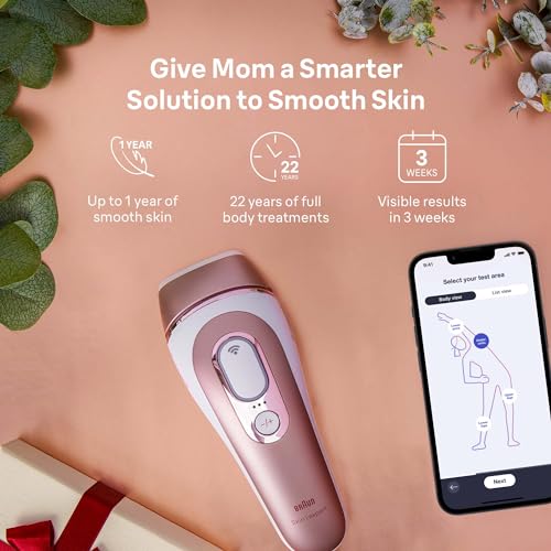 Braun SMART IPL Long-lasting Laser Hair Removal Device for Women & Men, Skin i·Expert, Home Hair Removal, Free App, Vanity Case, Venus Razor, 3 Smart Heads, Alternative for Laser Hair Removal, PL7243