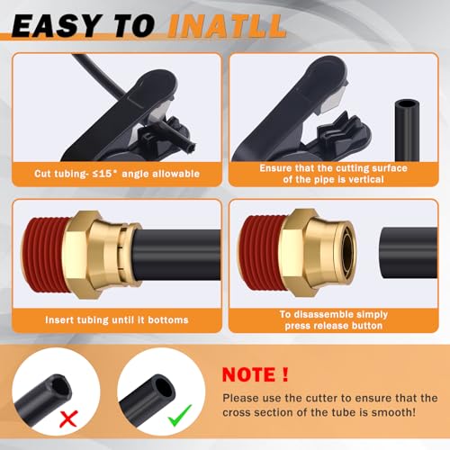 Taiidaues 34 Pcs Brass DOT Air Brake Line Fittings Assortment 1/4" 3/8" 1/2" Air Line Quick Connect Fittings Push to Connect Air fittings Kit with NPT Thread for Semi Trucks or Industrial Air System