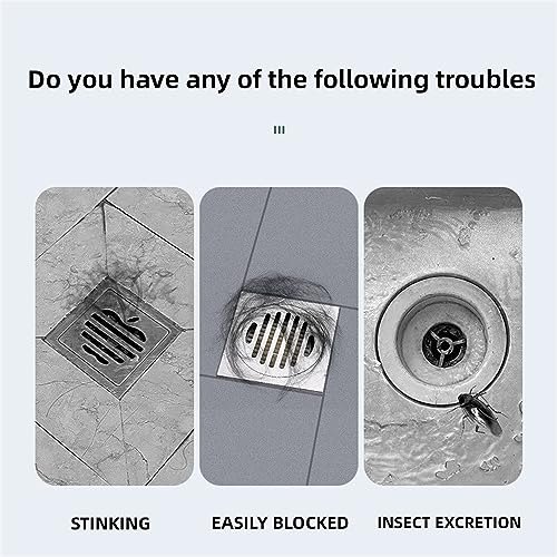 MAOYONG Shower Drain Cover Tub Stopper - Square Silicone Floor Drain Cover for Bathroom, Bathtub Stopper Drain Plug Cover, Kitchen Sink Drain Stopper 5.9 Inch Blackish Green 1PCS