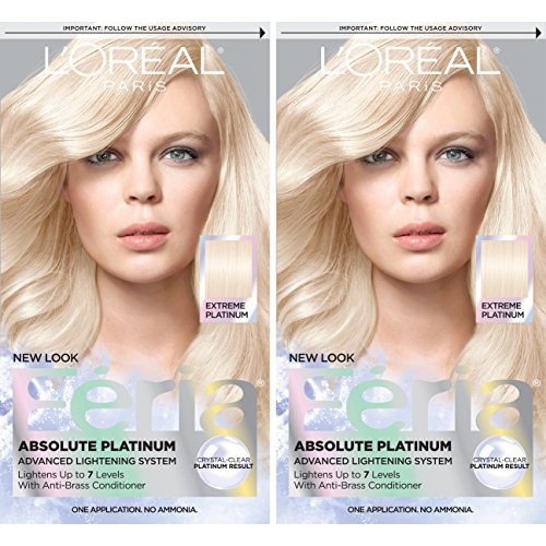 L'Oreal Paris Feria Multi-Faceted Shimmering Permanent Hair Color, Extreme Platinum, Pack of 2