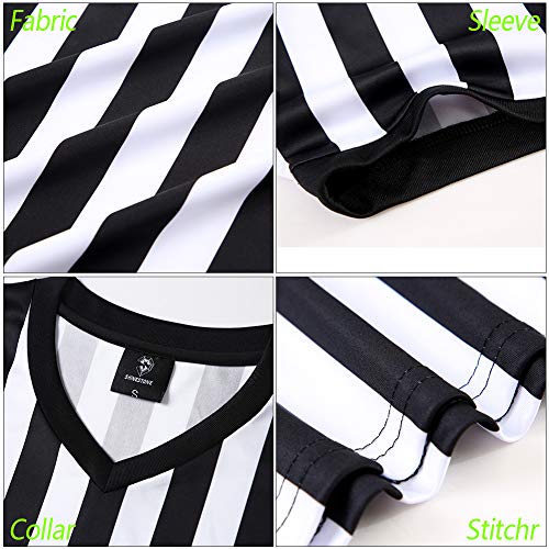 Shinestone Referee Shirt,V Neck Referee Umpire Shirt Jersey for Football and Sports for Christmas