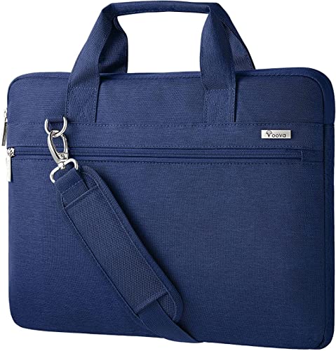 Voova Laptop Bag 13-14 Inch, 360° Protective Laptop Case Sleeve with Shoulder Strap Compatible with Macbook Air 13, MacBook Pro 13/14, Waterproof Computer Bag Slim Briefcase for Men Women, Blue