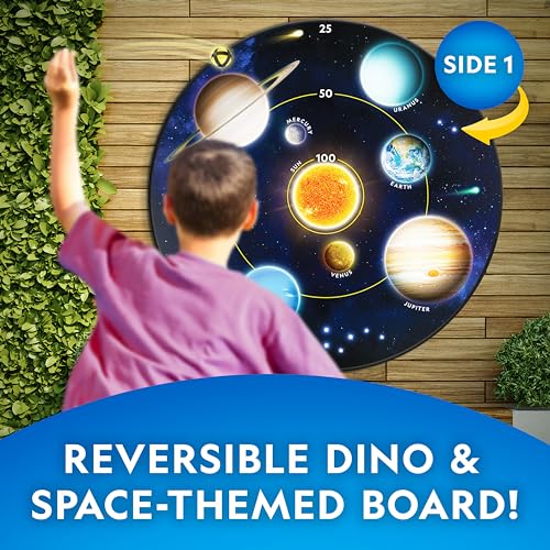 National Geographic Dart Board for Kids - Dart Ball Game Set with Lightweight 28" Reversible Dartboard and Sticky Balls in 4 Colors, Indoor Games for Kids, Kids Darts Game, Kids Dart Board