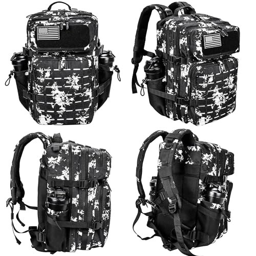 LHI Tactical Military Backpack for Men and Women 45L Large Molle Army Assault Pack 3 Day Travel Backpacks - Army Green