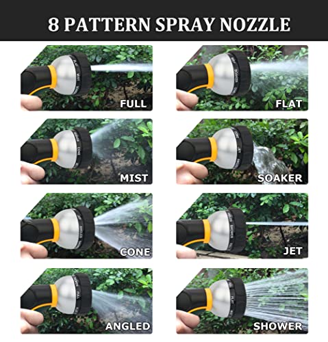 TheFitLife Flexible Metal Garden Hose - 25 FT Lightweight Stainless Steel Water Hose with Solid Fittings and Sprayer Nozzle - Leak Proof, Kink Free, Anti-rust, Large Diameter, Durable and Easy Storage