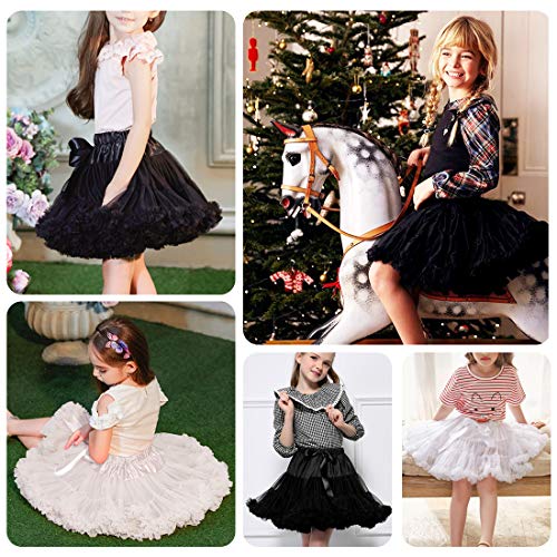 BEAUTY DY Tutu Toddler, Petticoat Toddler Pettiskirt Tutu Skirt for Baby Girls(Black/Pink/White/Red/Wine Red), Medium