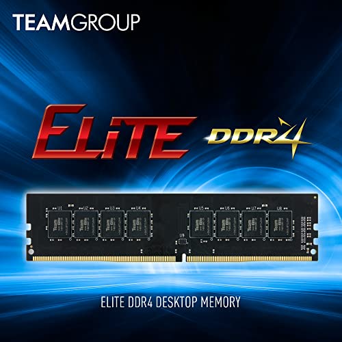 TEAMGROUP Elite DDR4 8GB Single 2666MHz PC4-21300 CL19 Unbuffered Non-ECC 1.2V UDIMM 288 Pin PC Computer Desktop Memory Module Ram - TED48G2666C1901