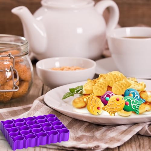 AIERSA Gold Fish Cracker Cutter,25 Cavity Fish Cookie Cutter,Mini Gold Fish Shapes Molds for Cookie,Non-stick Dough, Fish Cookie Cutters Mold for Baking