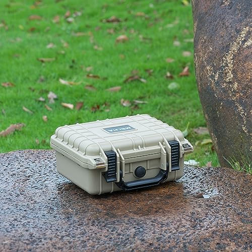 MEIJIA Portable All Weather IP67 Waterproof Protective Case,Hard Camera Case,Dry Case with Customizable Foam,Fit Use Of Drones,Camera,Equipments,10.62 x9.68x4.87inches (Desert Tan)