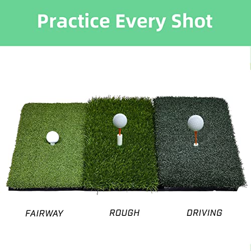 Rubber Golf Tees,10 Pieces Golf Range Tees Set|Mixed Size or Same Size Stable Rubber Tees,Rubber Golf Tee Holder Set for Practice & Driving Range Mats (10 Pieces(5*1.96"+5*2.75"bamboo tees))