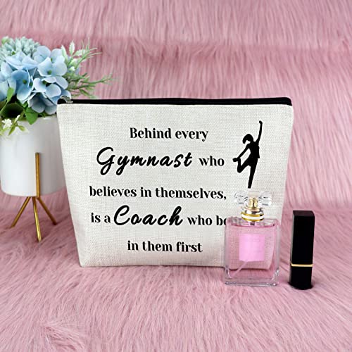 Gymnast Coach Appreciation Gift Makeup Bag Inspirational Gift for Women Thank You Gift for Coach Cosmetic Bag Birthday Gift for Gymnast Retirement Graduation Gift for Her Travel Cosmetic Pouch