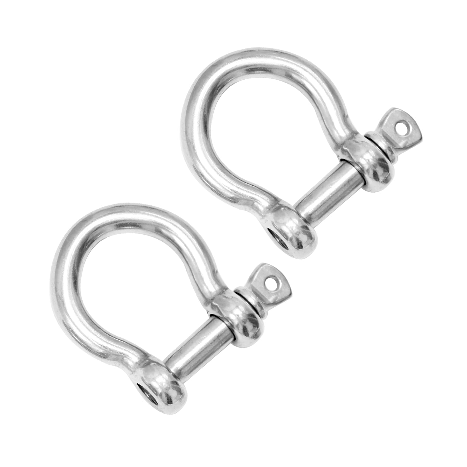 2 Pcs 12mm Screw Pin Anchor Shackle 1/2 Inch 304 Stainless Steel D Ring Shackles for Traction Steel Wire Rigging Chains Wirerope Lifting