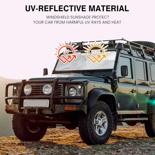 Windshield Sun Shade - Car Sun Shade Windshield, Reflector Sunshade Offers Ultimate Protection for Car Interior (55x31.5 inches)