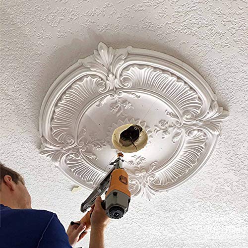 Ekena Millwork CM18ATRBC Attica Ceiling Medallion, 18"OD x 4"ID x 5/8"P (Fits Canopies up to 5"), Hand-Painted Root Beer Crackle