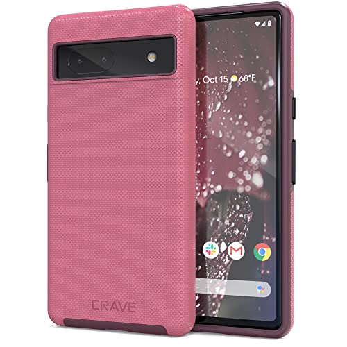 Crave Dual Guard for Google Pixel 7a Case, Shockproof Protection Dual Layer Case for Google Pixel 7a - Berry