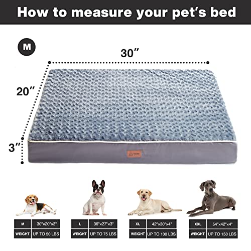 WESTERN HOME WH Medium Dog Bed for Medium Size Dogs, Orthopedic Pet Bed Waterproof Mattress with Removable Washable Cover, Thick Egg Crate Foam Dog Bed with Non-Slip Bottom