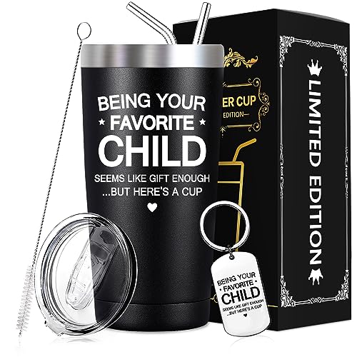 SpenMeta Dad Christmas Gifts - Father, Grandpa, Papa Christmas Gift - Being Your Favorite Child Seems like Gift Enough Cup, Fathers Day Gift from Daughter - 20oz Gift Tumbler