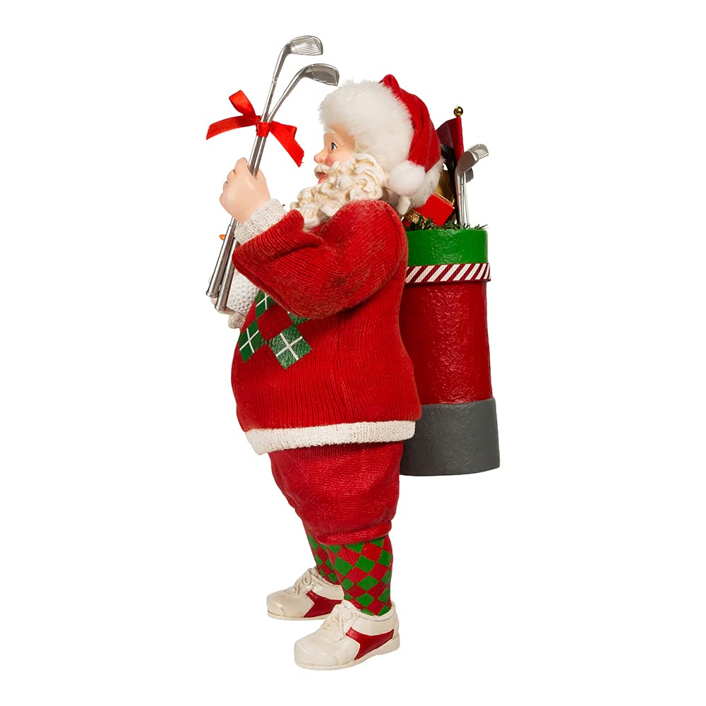 Kurt S. Adler 10.5-Inch Fabriché Golf Santa Table Piece