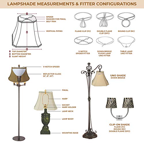 Royal Designs Modified Bell Lamp Shade, Linen Eggshell, 11 x 18 x 13.5