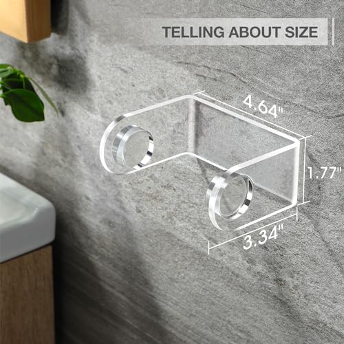 YIGII Acrylic Adhesive Toilet Paper Holder, Toilet Tissue Holder Stick on Wall Toilet Roll Holder No Drilling Waterproof for Bathroom Washroom Black
