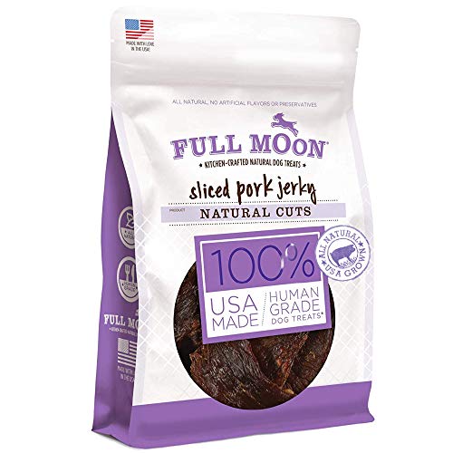 Full Moon Natural Cut Pork Jerky Healthy All Natural Dog Treats Human Grade Grain Free 10 oz