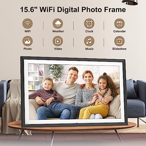 10.1"-Digital-Picture-Frame Wi-Fi Digital Photo Frame - Digital Photo Album with IPS Touch Screen, Auto-Rotate, IPS Touch Screen, Wall-Mountable, Share Photos Videos Via App Email, Gifts for Family