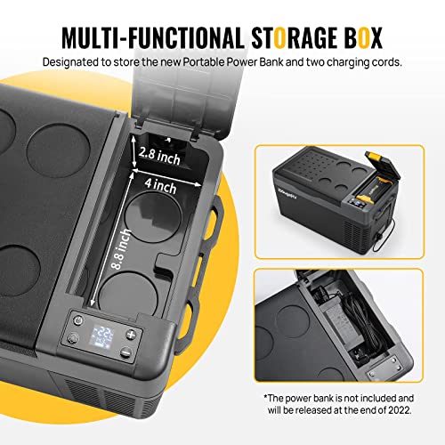 BougeRV 12 Volt Refrigerator, CRPRO 21 Quart 12V Car Fridge, Portable Freezer (-8℉~50℉), Compressor Cooler with 12V/24 DC, 110-240 AC for Outdoor Camping Overlanding Truck RV SUV Van