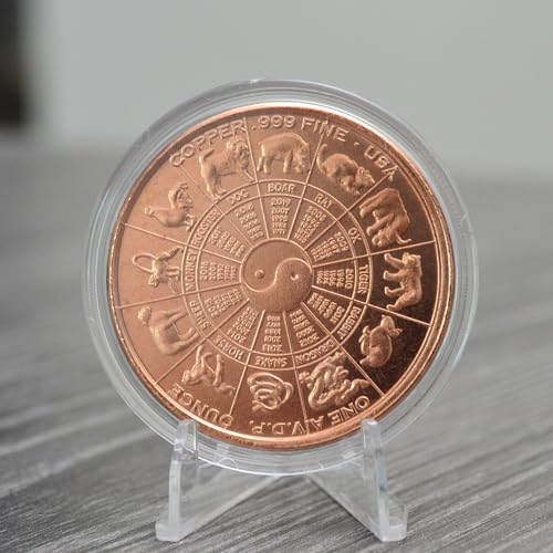 Aquarius Water Bearer Token: 1 oz Pure Copper Challenge Coin in Capsule - Astrology & Zodiac Gift, Perfect for Visionaries - COA by Heavenly Metals