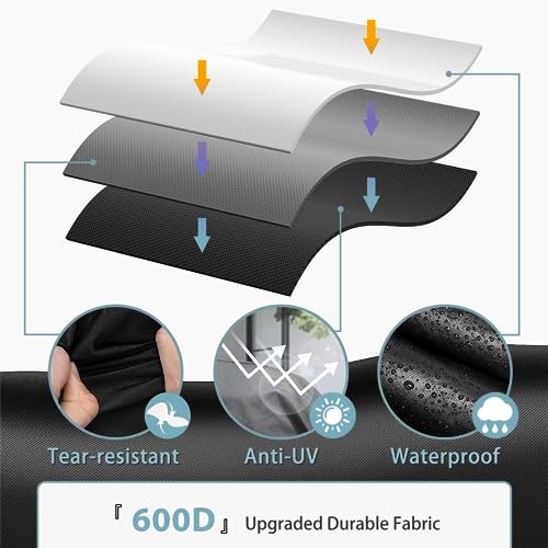 Grill Cover for Weber Spirit II 200 Series, Double Straps and Built-in Vents, Heavy Duty & Waterproof, Fits Grill Up to 48 Inch Wide, Black