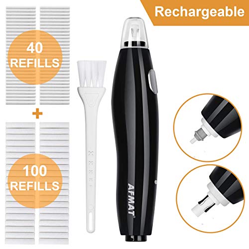 Electric Eraser for Artists, AFMAT Rechargeable Electric Eraser Kit,140 Refills for Drafting, Electric Pencil Eraser - Battery Operated for Drawing Pencils, Crafts, Arts
