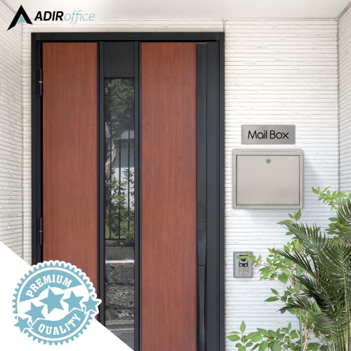 Adir Metal Suggestion Box with Lock and Slot, Wall Mount Deposit Box for Payments and Checks, Office Mail Box for Employees, Mailbox for House, Safe Drop Box with Keys - 3x10x12 Inch Beige