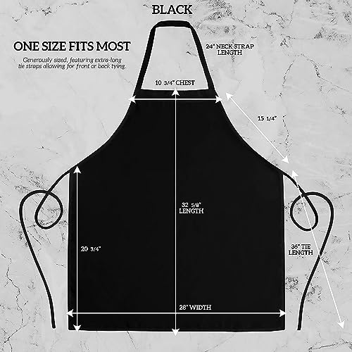 GREEN LIFESTYLE 2 Pack Bib Apron - Unisex Black Aprons, Machine Washable Aprons for Men and Women, Kitchen Cooking BBQ Aprons Bulk (Pack of 2, with Pockets, Black)