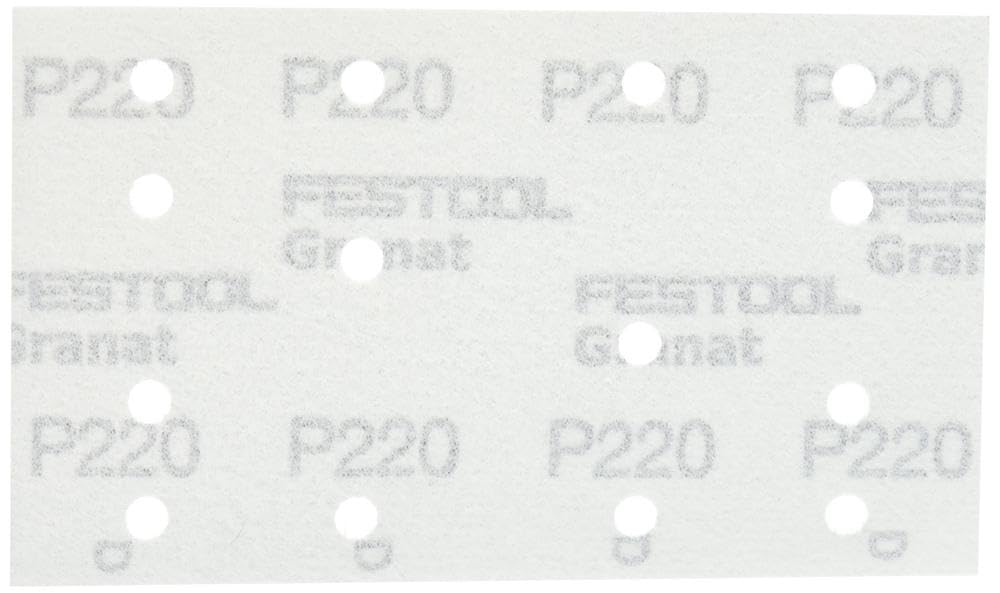 Festool 497123 Granat P220 Grit RTS (80x133mm) Rectangular Abrasive Sanding Sheets, 100-Pack