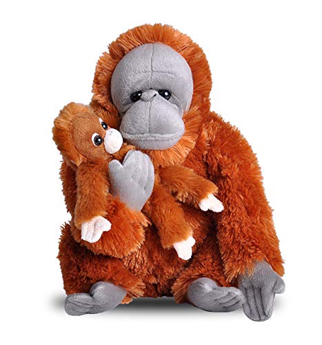 Wild Republic Mom & Baby Orangutan Plush, Stuffed Animal, Plush Toy, Gifts for Kids, Zoo Animals, 12"