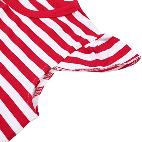 LUKYCILD Baby Girls Summer Clothes Casual Clothing Suit Short Sleeve Striped T-Shirt +Pants