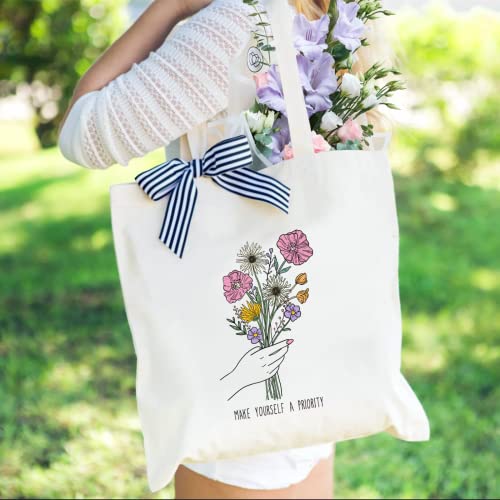 Andeiltech Women Canvas Tote Bag Large Capacity Handle Tote Bags with Inner Zipper Cat Graphic Grocery Reusable Bags for Beach Shopping